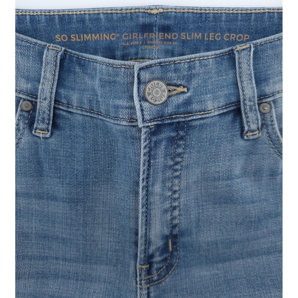 Chico's Women Jeans So Slimming Girlfriend Slim Leg Crop 00 (US‎ 2) Blue - Picture 5 of 10